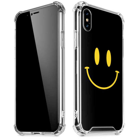 Black Happy Face iPhone XS Max Clear Case